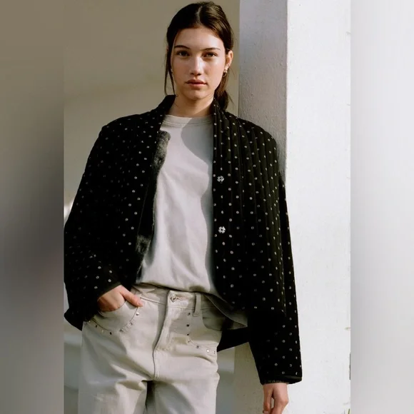 NWT Mango Embroidered Dot Women's Jacket Small - Picture 5 of 11